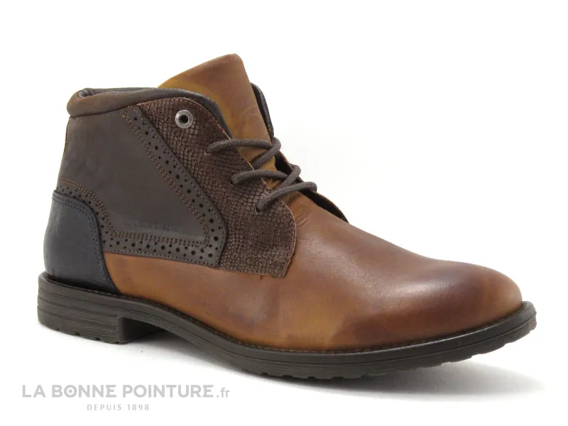 Achat chaussures Redskins Homme Boots, vente Redskins bocou JD32168 marron- boots homme multimatiere lacets