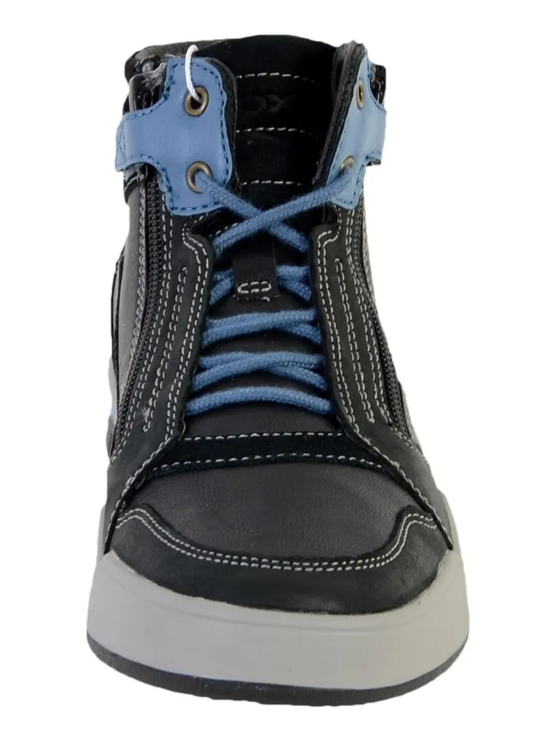 Basket Montante Geox EnfantGarçons J Perth B.D - SYNT+WAX.LEA - Noir
