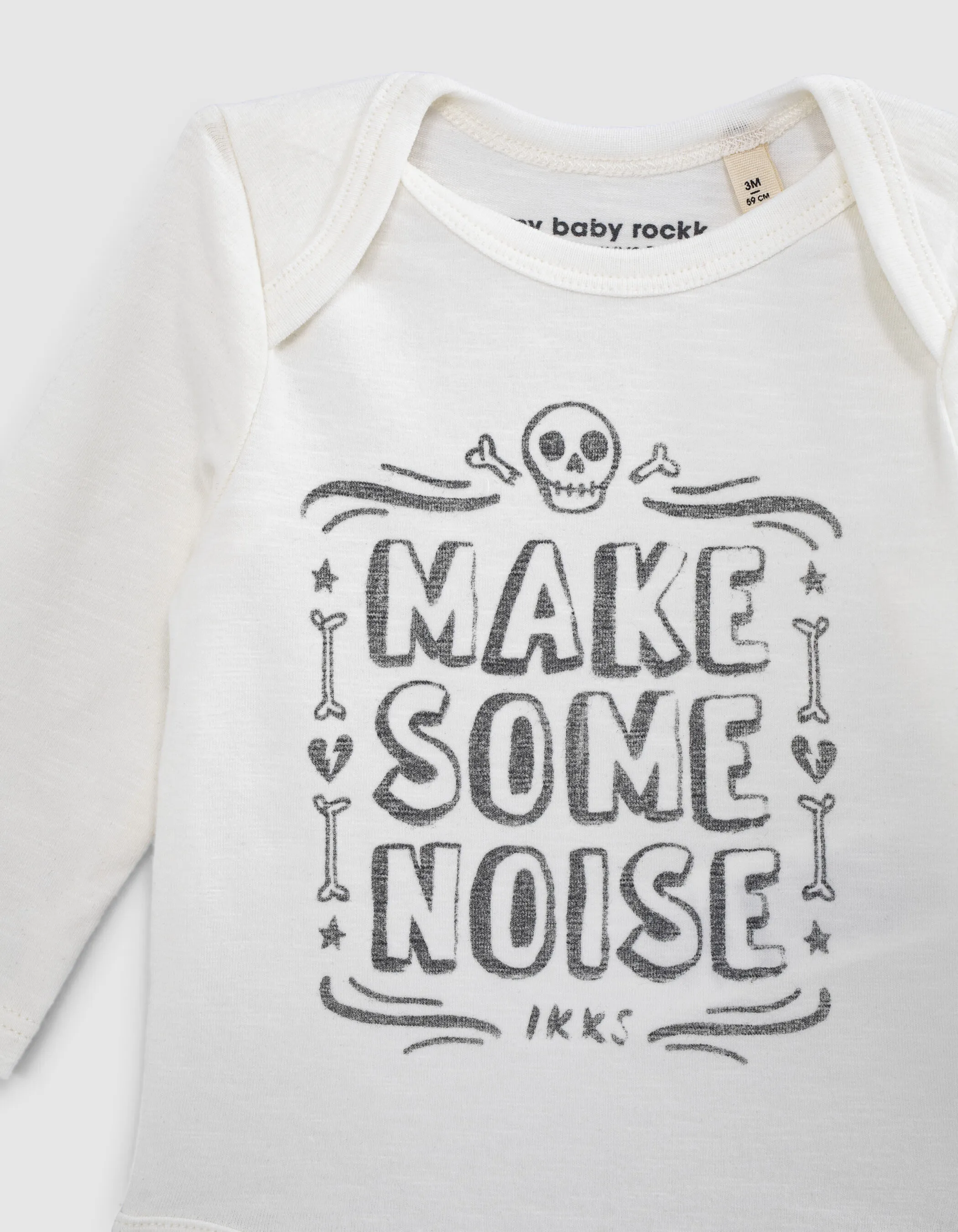 Body milk à message et skull coton bio bébé