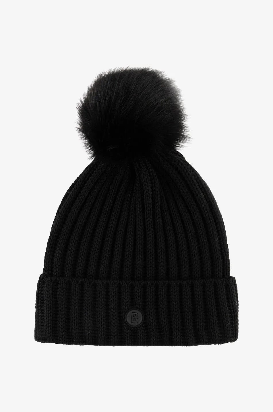 Bonnet côtelé orné de fourrure d'agneau Ranya