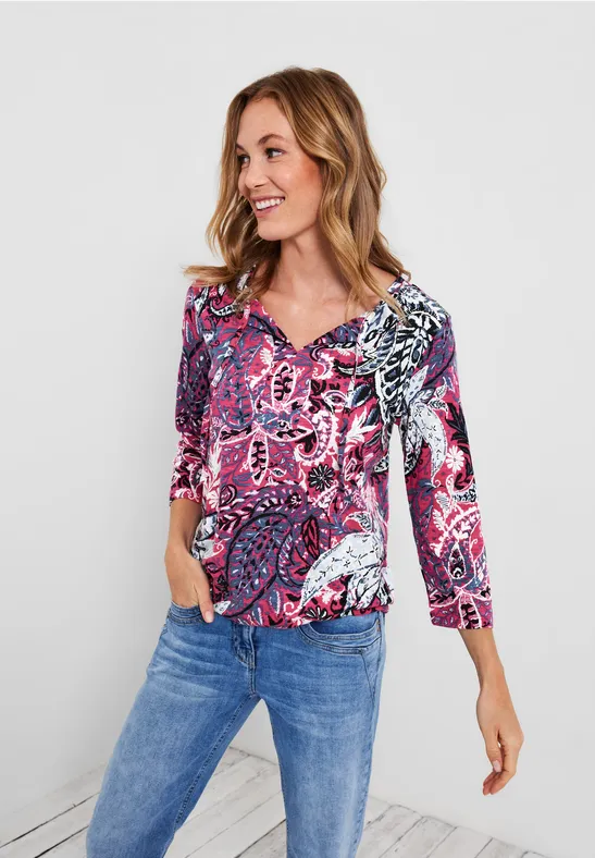 CECIL T-shirt avec mélange d'imprimés cachemire 