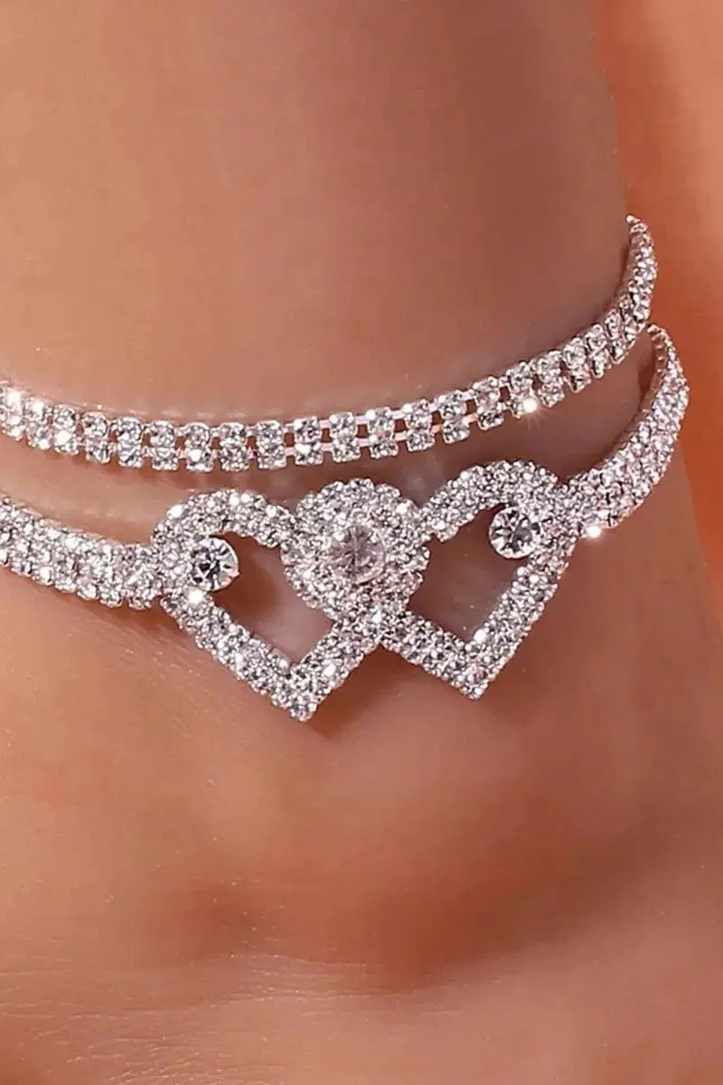Chane de jambe avec pendentif en forme de cur