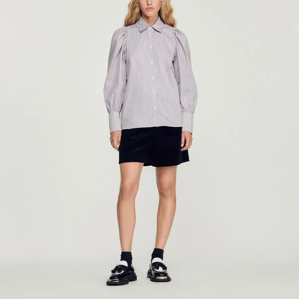 Chemise rayée à manches volumineuses