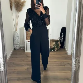 COMBINAISON NOIRE PAILLETTES ELOISE