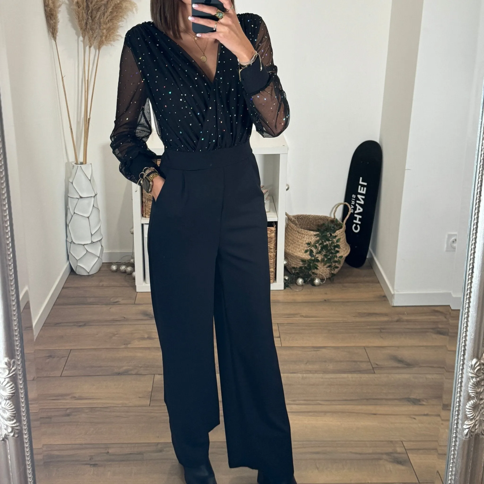 COMBINAISON NOIRE PAILLETTES ELOISE