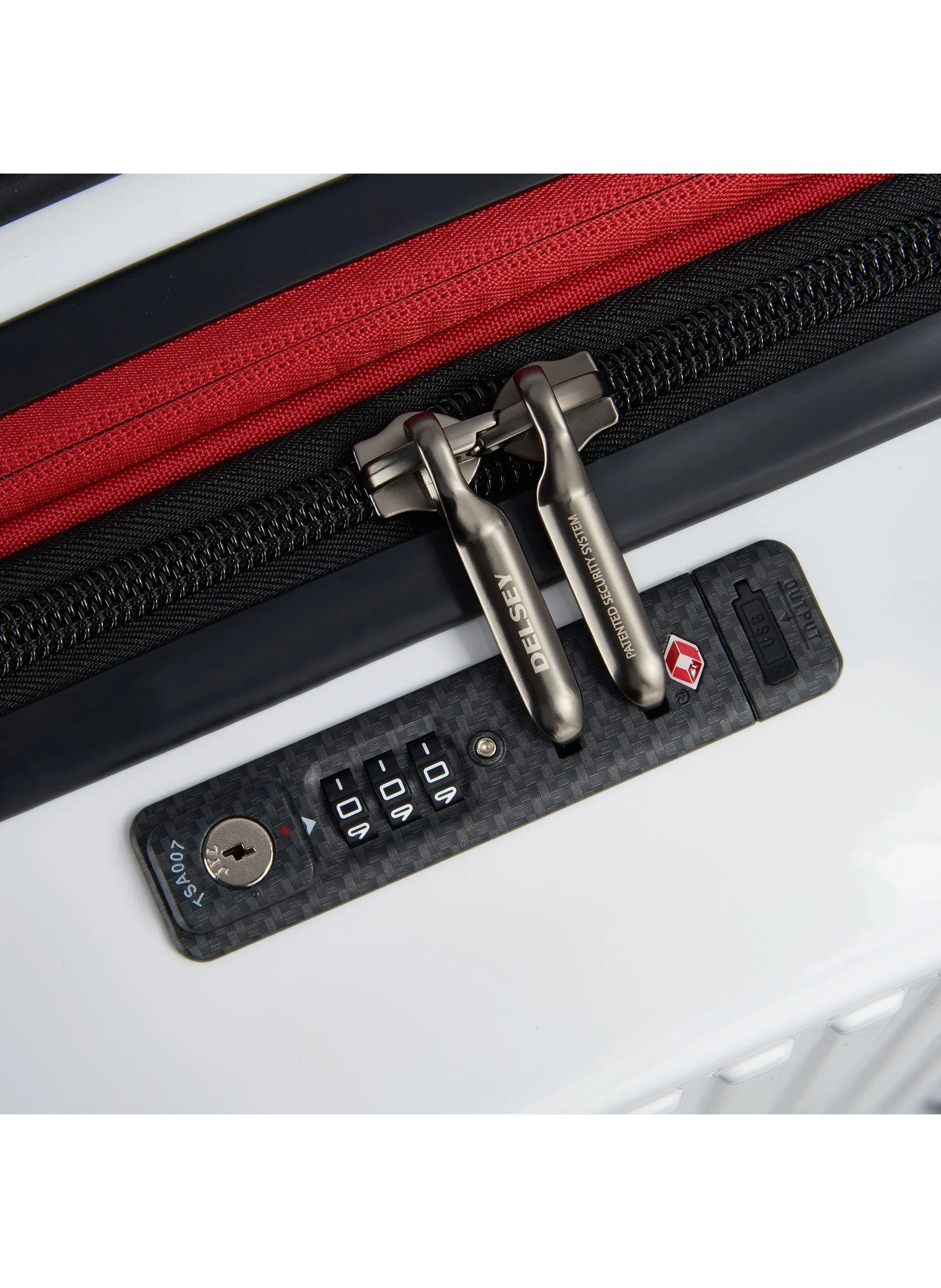 DELSEY PARIS  Valise soute rigide taille s - securitime zip - Blanc