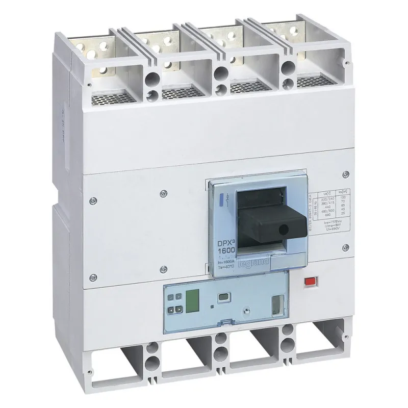 Disjoncteur électronique S2 DPX1600 pouvoir de coupure 100kA 400V~ 4P 800A (422342)