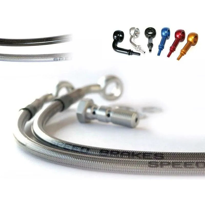 Durite de frein avant d'aviation SPEEDBRAKES inox/raccord or Ducati 1098S, R