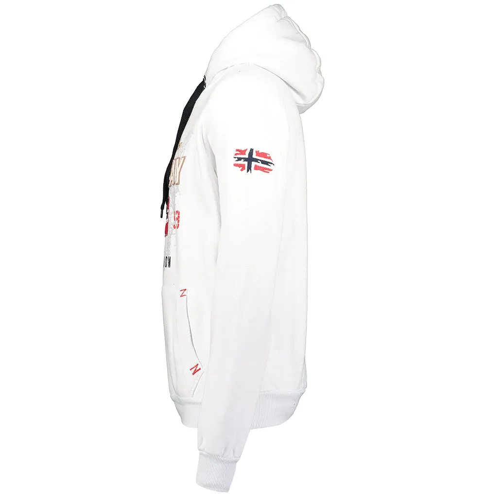 Geographical Norway Guitre Homme - Sweat à passe-tête Blanc