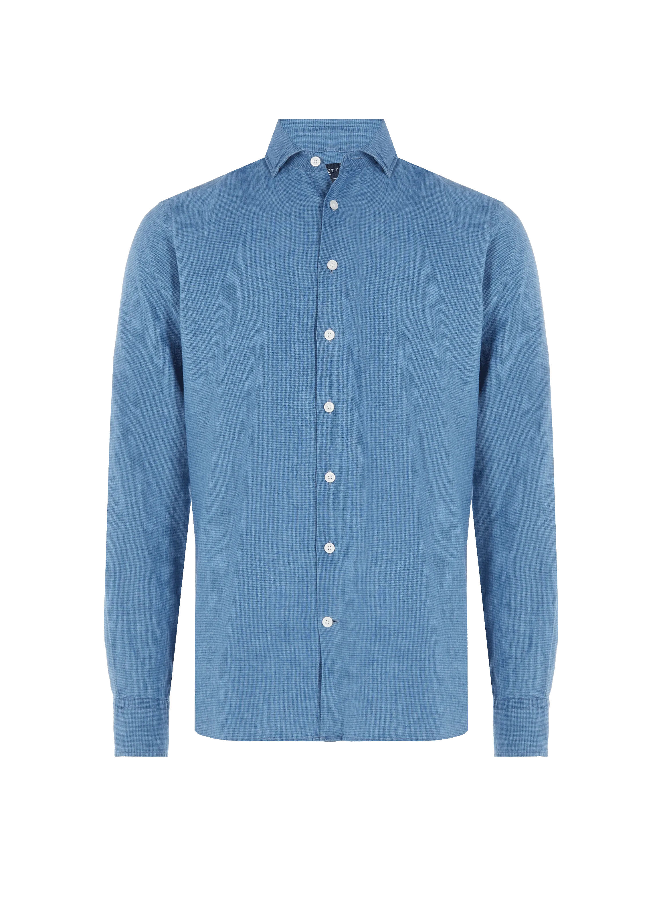 HACKETT  Chemise unie lin et coton - Bleu