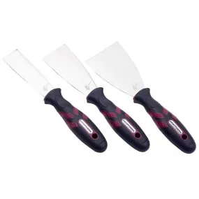 Jeu de 3 Spatules flexibles INOX ergokraft KRAFTWERK Largeur: 32 - 50 - 75 mm