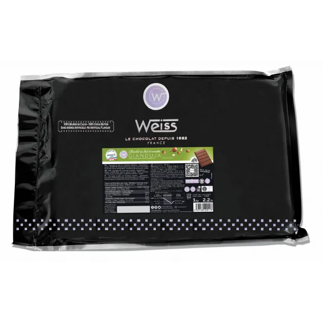Pain de Chocolat au Lait Gianduja 35% 1 Kg Weiss