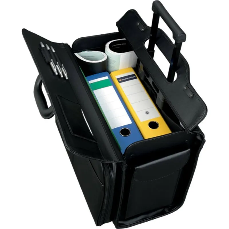 Pilot-case  "SAN REMO" - simili cuir - fermeture à code et trolley - noir