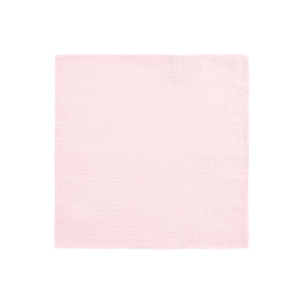 Pochette de costume en 100% soie - Twill de soie - Rose et Blanc - 26x26 cm - Draeger