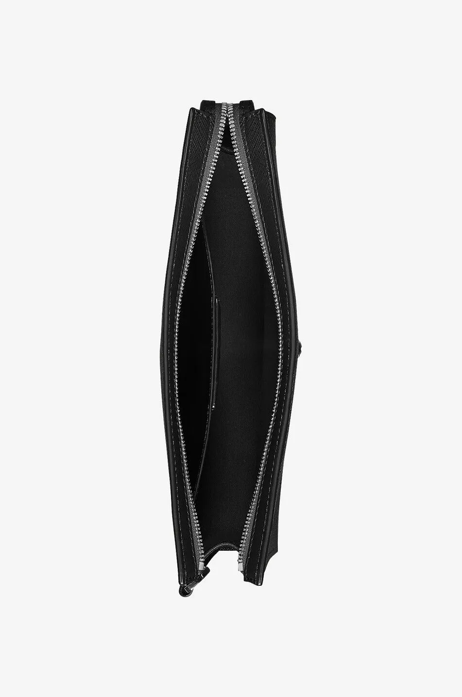 Pochette plate zippée en cuir saffiano Sartorial