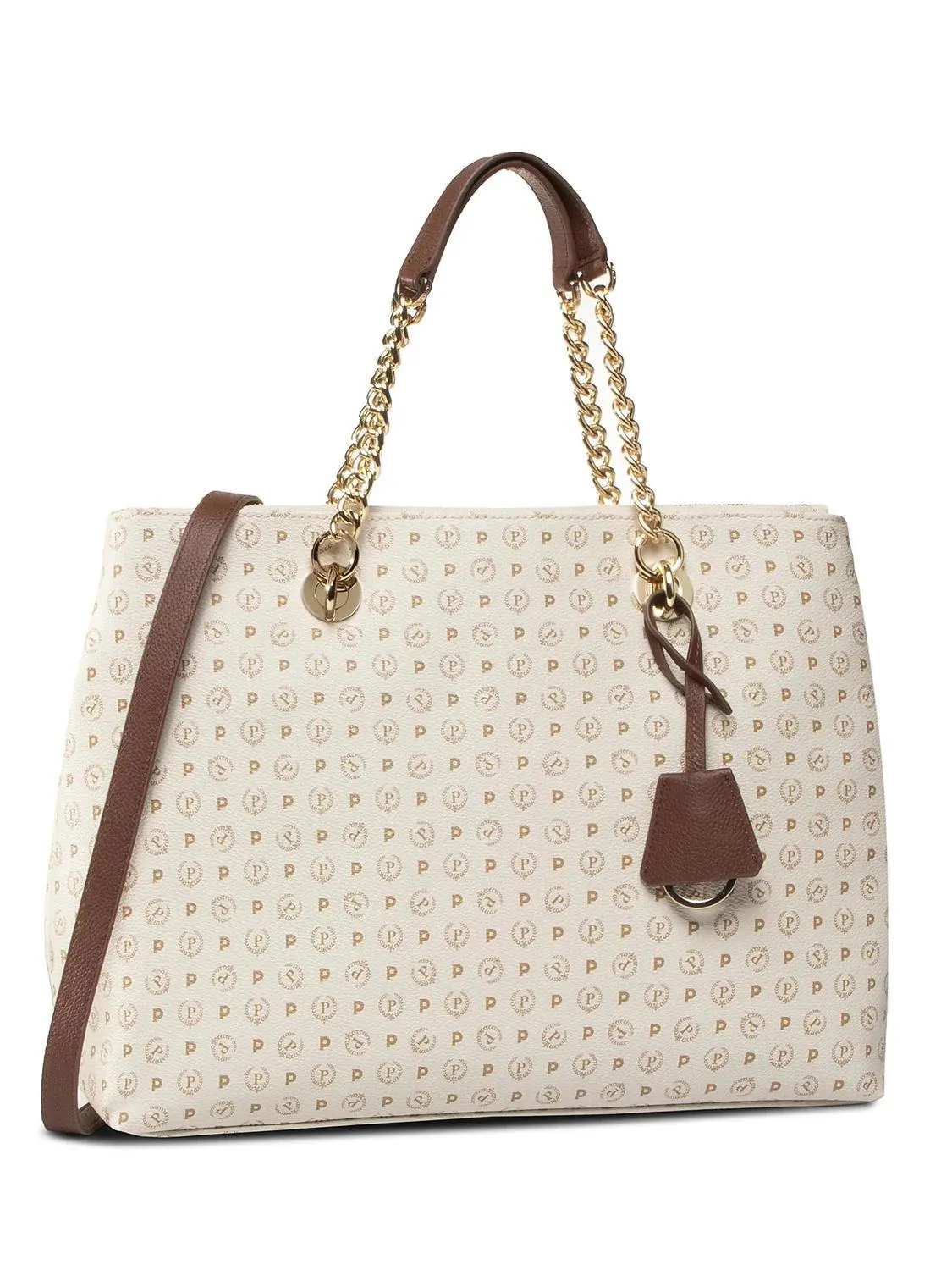 Pollini Heritage  Sac Avec Bandoulière Ivoire / Brun - Achetez À Prix Outlet!