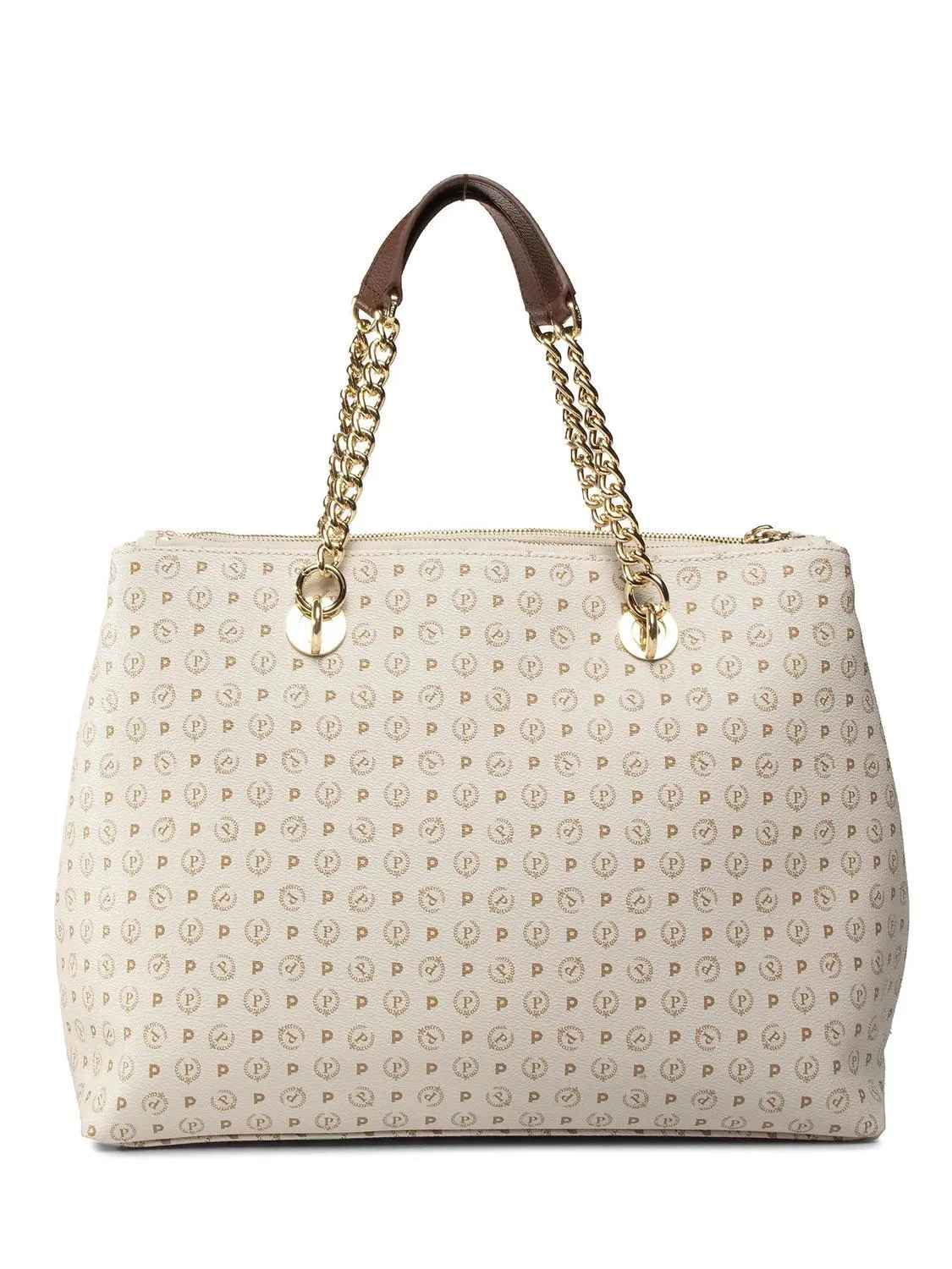 Pollini Heritage  Sac Avec Bandoulière Ivoire / Brun - Achetez À Prix Outlet!