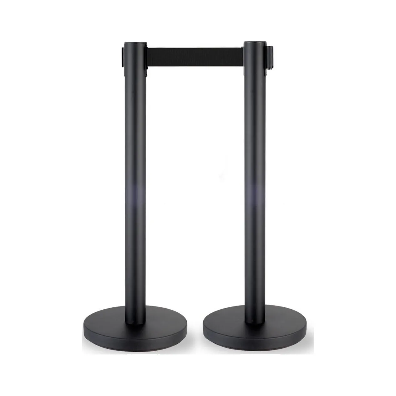 Potelet Enrouleur Noir - 200cm x 5cm - Sangle Noir - LE PETIT FOURNISSEUR