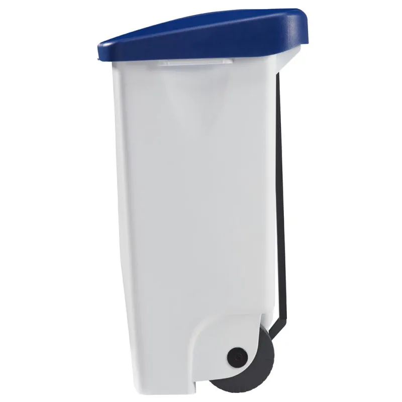 Poubelle mobile à pédale 80 litres - MOBILY - bleu