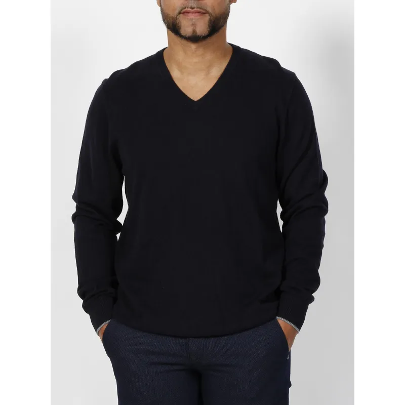 Pull col roulé texturé gris foncé homme - RMS 26 | wimod