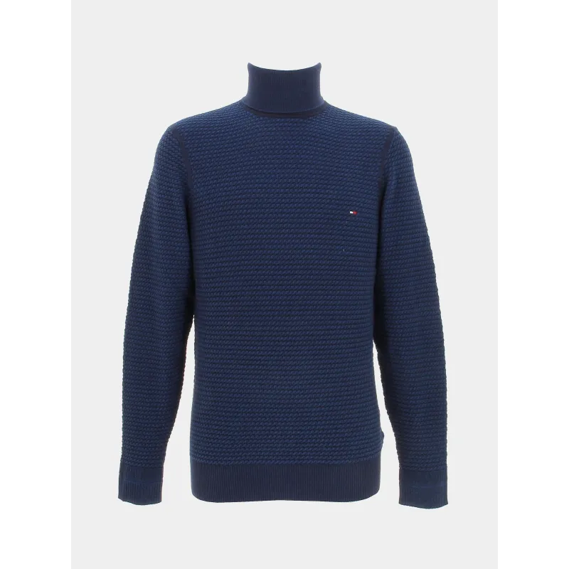 Pull col roulé texturé gris foncé homme - RMS 26 | wimod