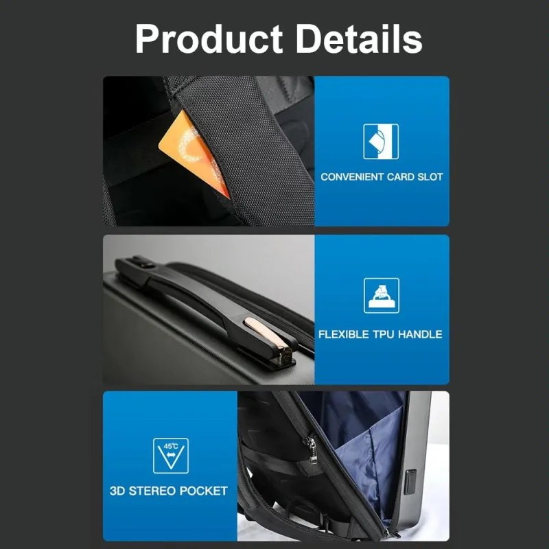 Sac À Dos Ordinateur Étanche Extensible Avec USB 17.3