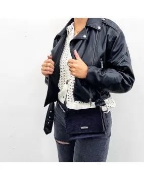 Sac banane velours noir - Marque Save My Bag - Zosha Collection