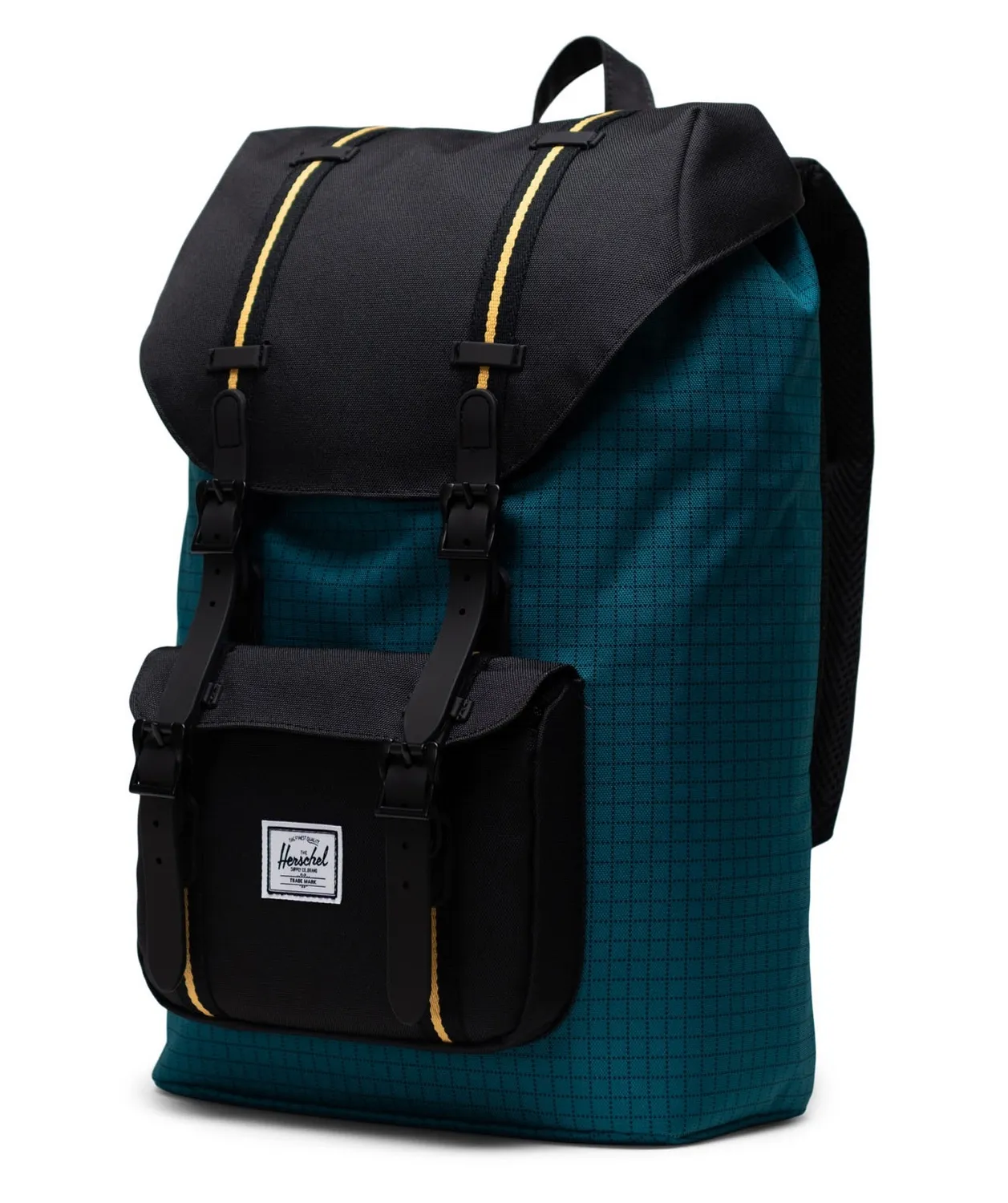 Sac à Dos Herschel Supply Co. Little America Mid-Volume Harbour Blue Grid Black Amber Yellow