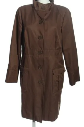 sara kelly Manteau court brun style décontracté