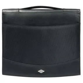 Serviette Classeur Elegance - A4 - simili cuir et nylon noir