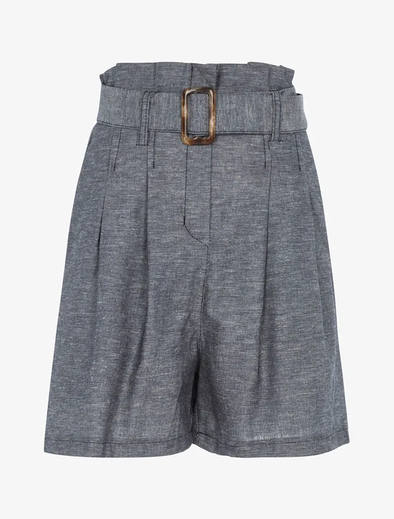 Short taille empire en lin