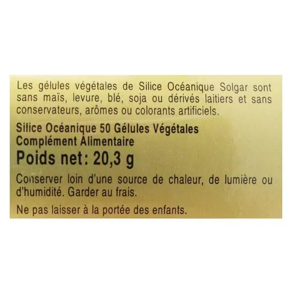 Solgar Silice Océanique 50 gélules végétales
