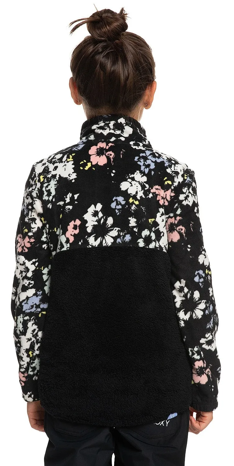 sweat-shirt Roxy Alabama - KVJ1/True Black Black Flowers - girl´s