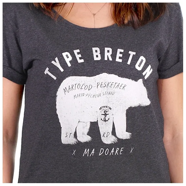 T-shirt Type Breton - Anthracite