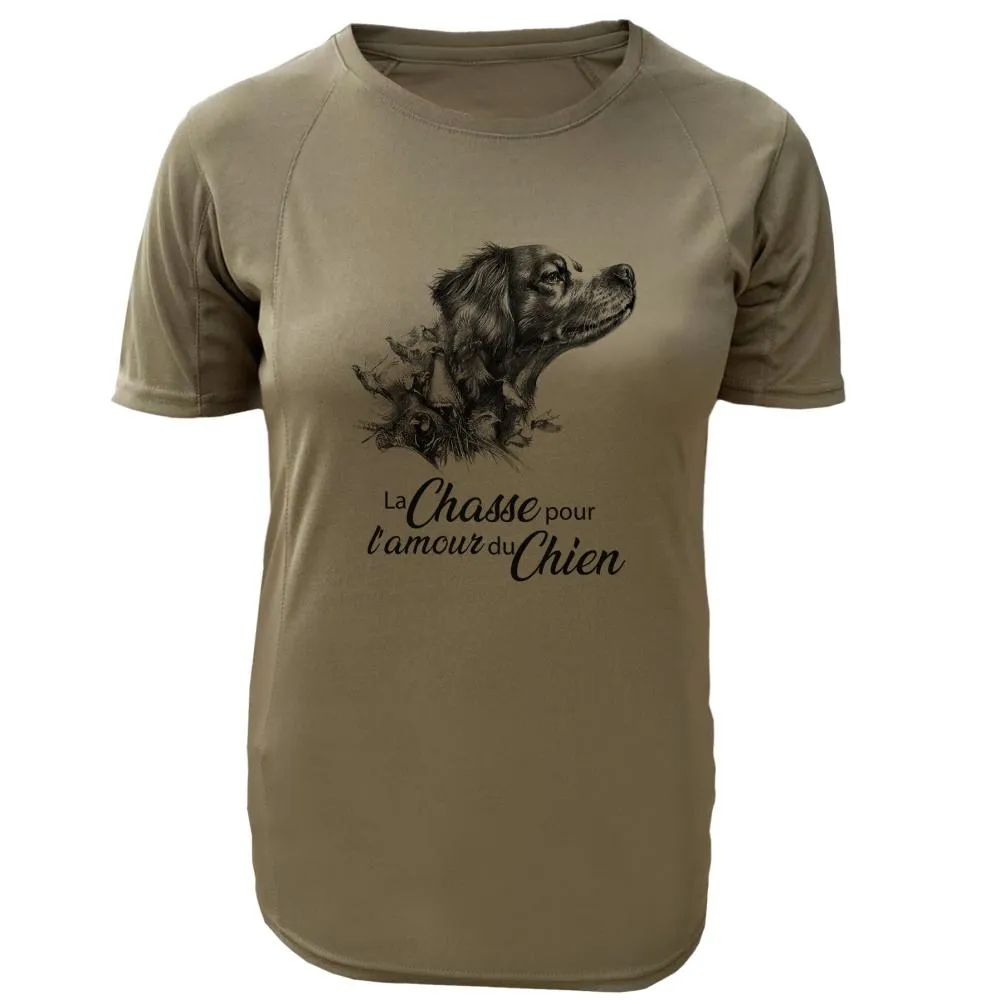 Tee-shirt Chasseresse epagneul – Pour l’amour du chien