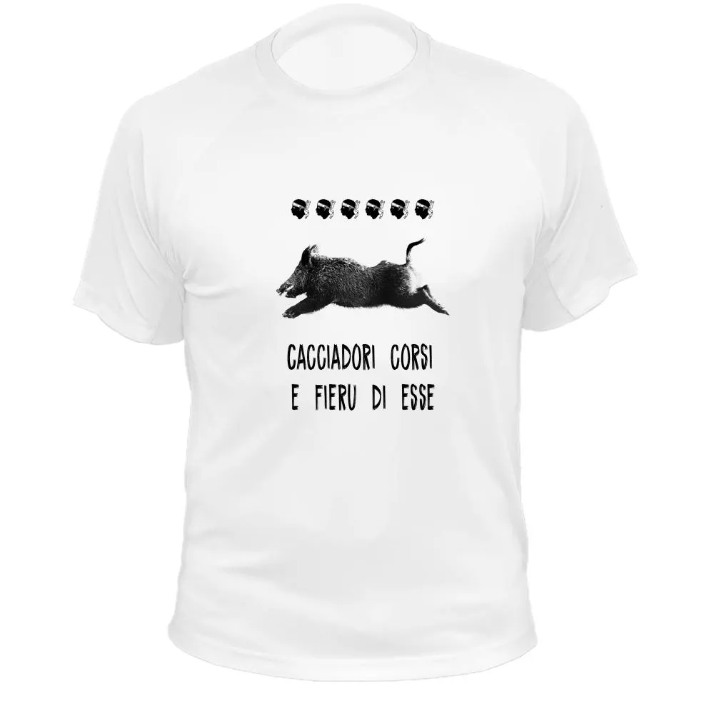 Tee shirt de chasse Sanglier – Cacciadori Corsu è fieru di esse
