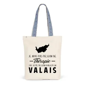 Thérapie Valais - Sac réutilisable - Totebag ethnique - Coton recyclé