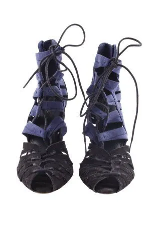 Zara Basic Sandales à talon haut bleu foncé-noir élégant