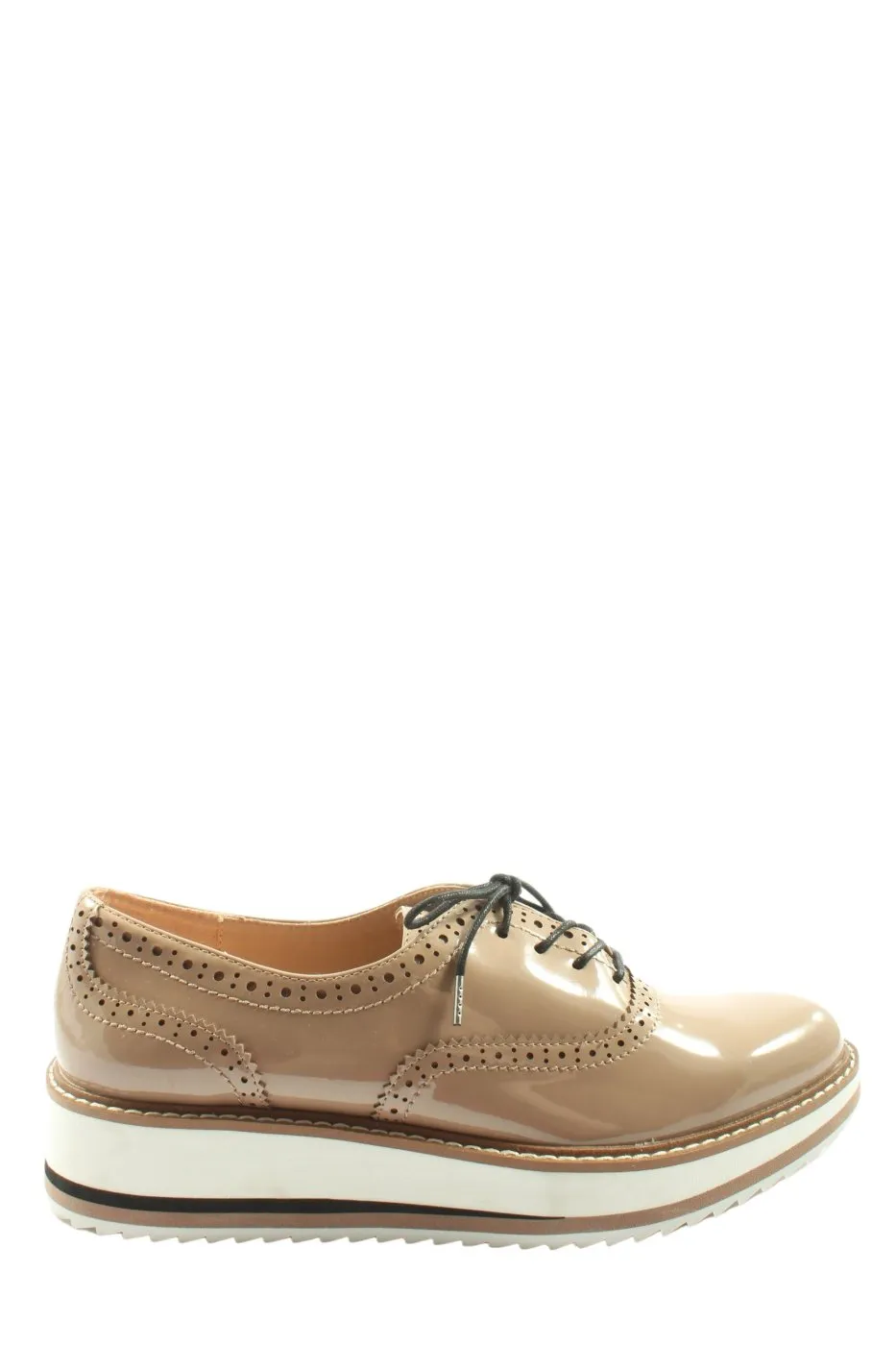 Zara Woman Chaussure Oxford crème style décontracté